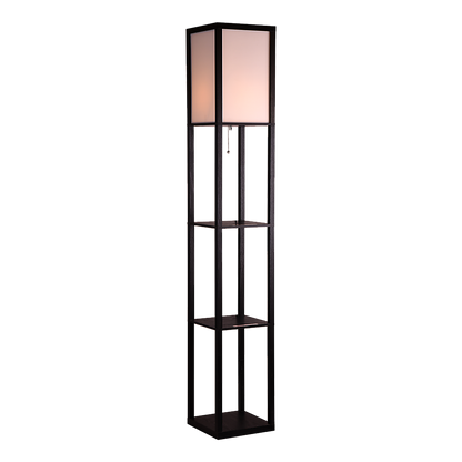 Shelf Floor Lamp - Shade Diffused Light Source With Shelves