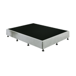 Queen Ensemble Bed Base Platinum Light Grey Linen Fabric Fabric