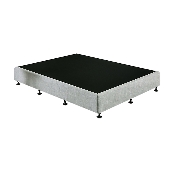  Queen Ensemble Bed Base Platinum Light Grey Linen Fabric Fabric