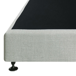 Queen Ensemble Bed Base Platinum Light Grey Linen Fabric Fabric