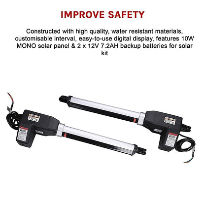 20W Solar Double Swing Auto Motor Remote Gate Opener