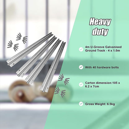Sliding Gate Hardware Accessories Kit - 4M Track