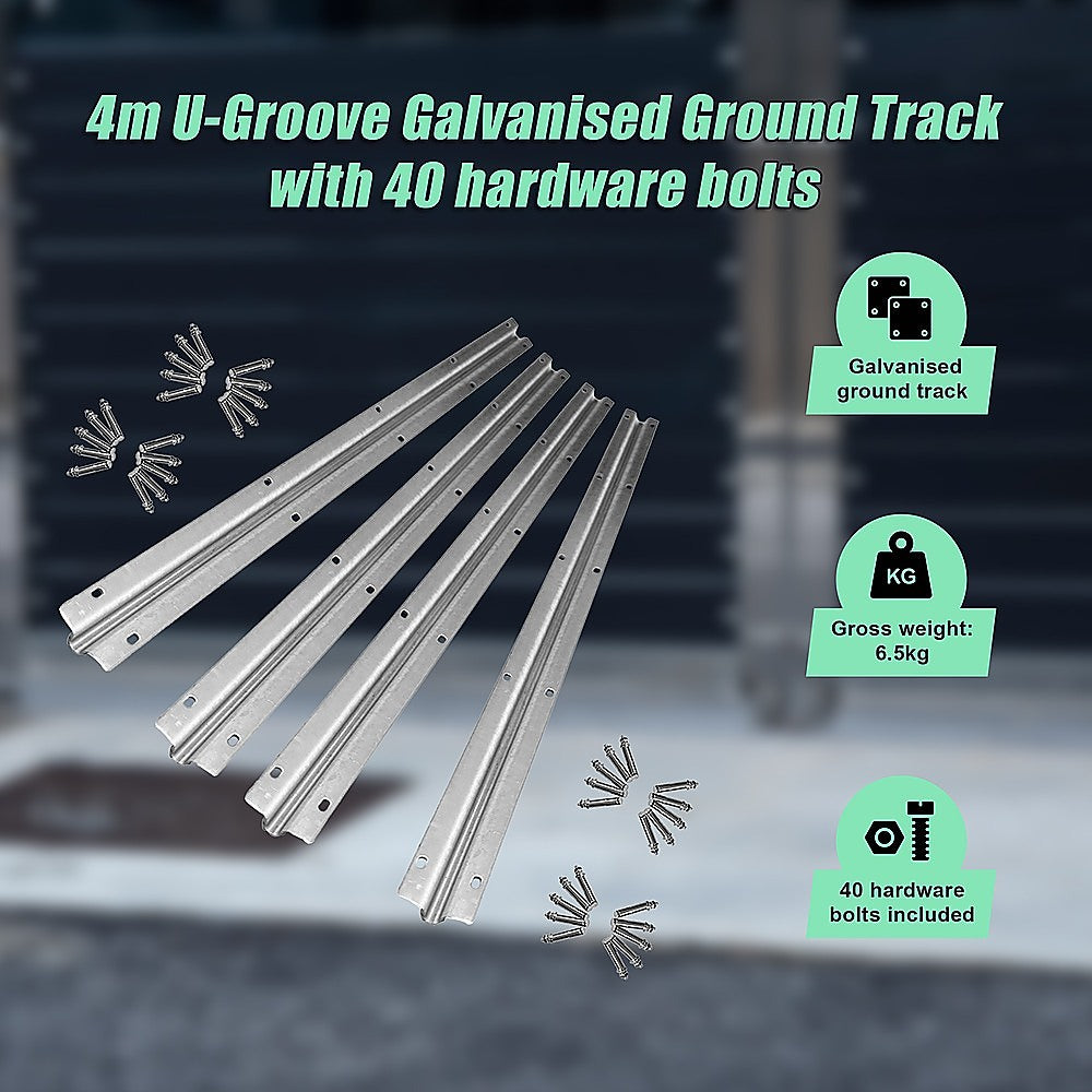 Sliding Gate Hardware Accessories Kit - 4M Track