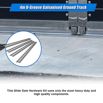 Sliding Gate Hardware Accessories Kit - 4M Track