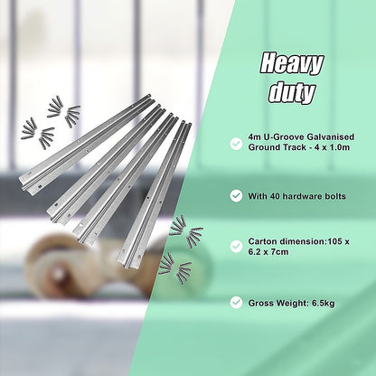 Sliding Gate Hardware Accessories Kit - 4M Track