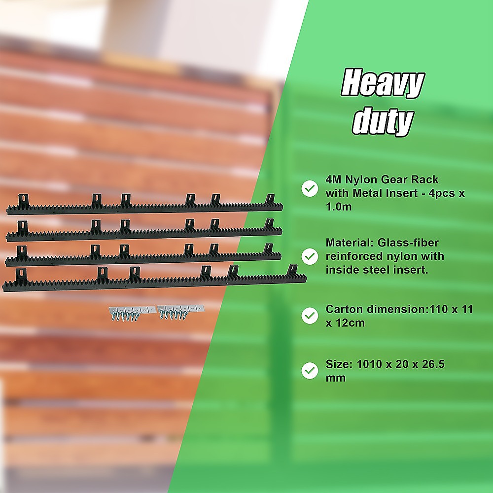Sliding Gate Hardware Accessories Kit - 4M Gear Rack Track