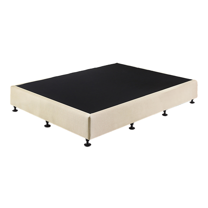 Queen Ensemble Bed Base Platinum Natural Sand Linen Fabric