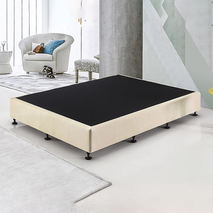 Queen Ensemble Bed Base Platinum Natural Sand Linen Fabric
