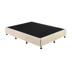 Queen Ensemble Bed Base Platinum Natural Sand Linen Fabric