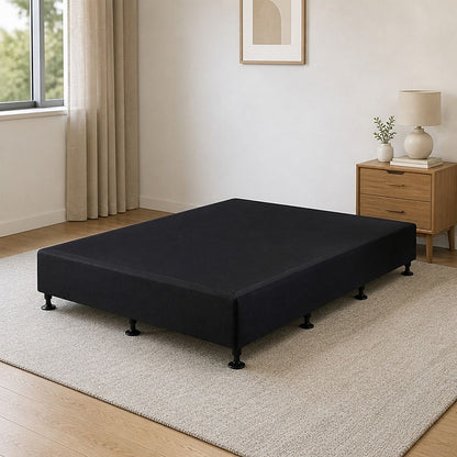 Palermo King Single Ensemble Bed Base Midnight Black Linen Fabric