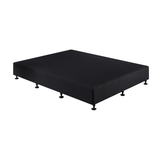 King Single Ensemble Bed Base Midnight Black Linen Fabric