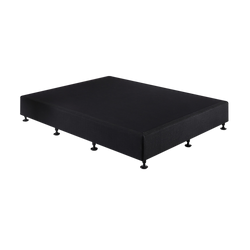 King Single Ensemble Bed Base Midnight Black Linen Fabric