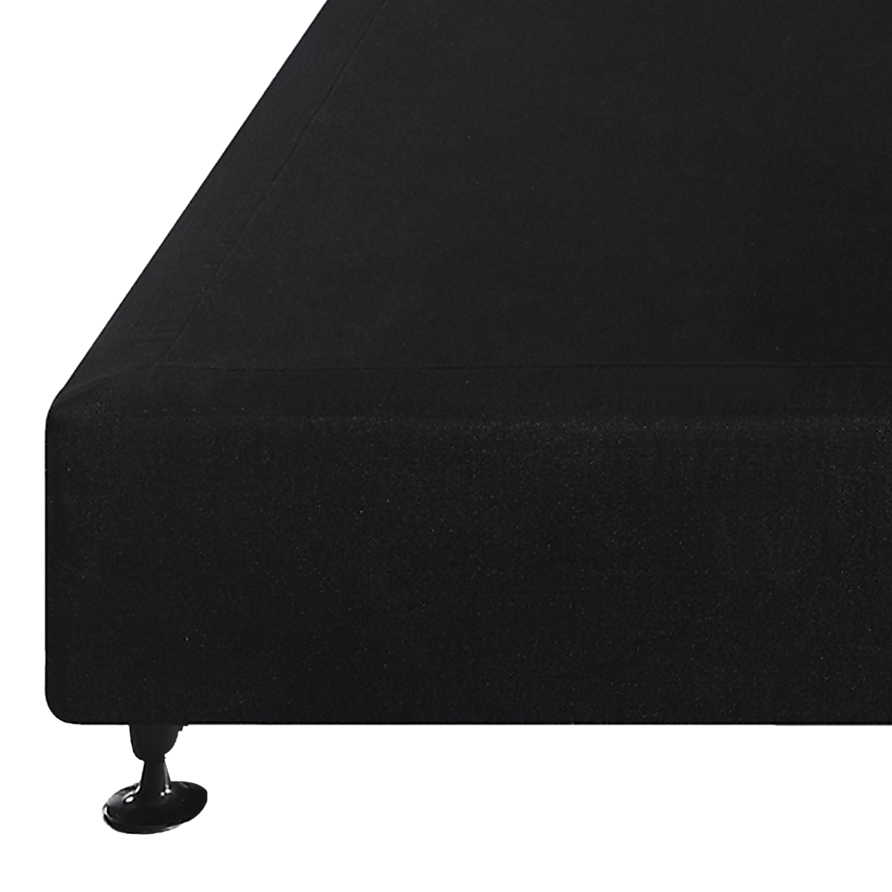 King Single Ensemble Bed Base Midnight Black Linen Fabric