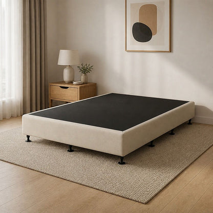 Palermo King Single Ensemble Bed Base Platinum Natural Sand Linen Fabric