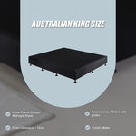 King Ensemble Bed Base Midnight Black Linen Fabric