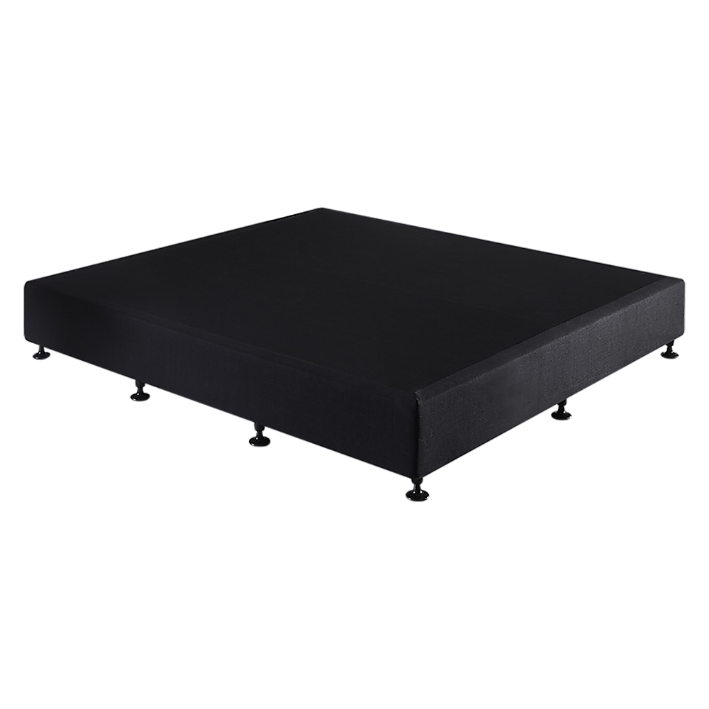 King Ensemble Bed Base Midnight Black Linen Fabric