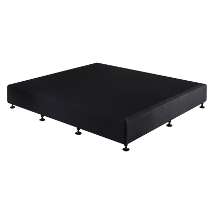 King Ensemble Bed Base Midnight Black Linen Fabric
