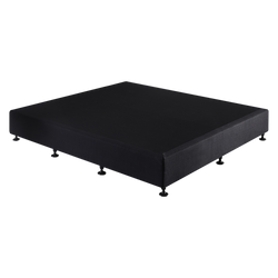 King Ensemble Bed Base Midnight Black Linen Fabric