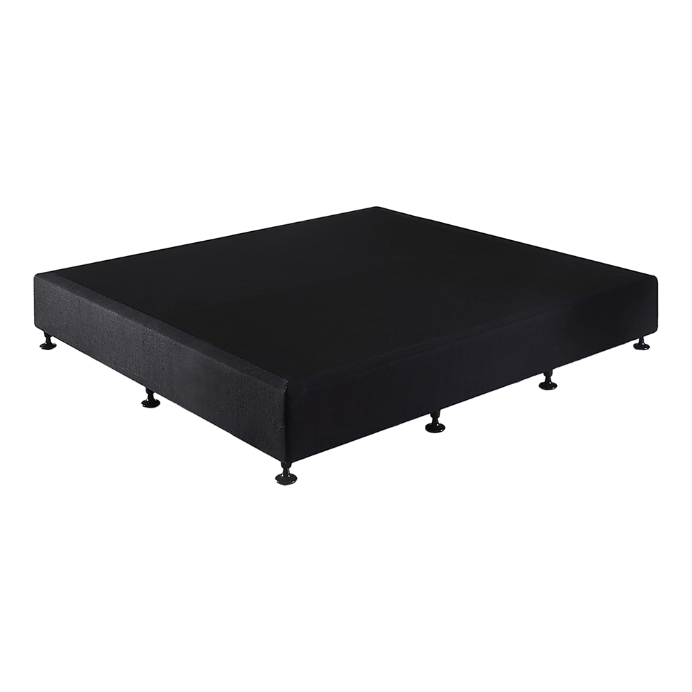 King Ensemble Bed Base Midnight Black Linen Fabric