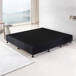 King Ensemble Bed Base Midnight Black Linen Fabric