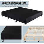 King Ensemble Bed Base Midnight Black Linen Fabric