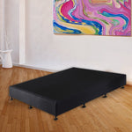 King Ensemble Bed Base Midnight Black Linen Fabric