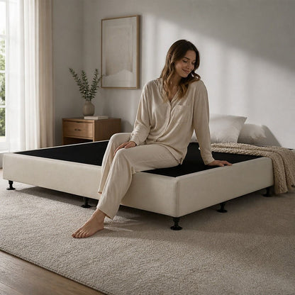 Palermo King Ensemble Bed Base Platinum Natural Sand Linen Fabric