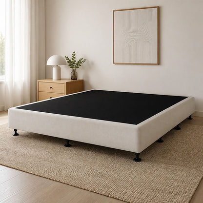Palermo King Ensemble Bed Base Platinum Natural Sand Linen Fabric