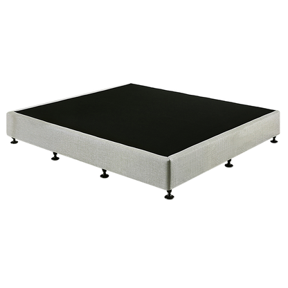 King Ensemble Bed Base Platinum Light Grey Linen Fabric