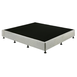 King Ensemble Bed Base Platinum Light Grey Linen Fabric