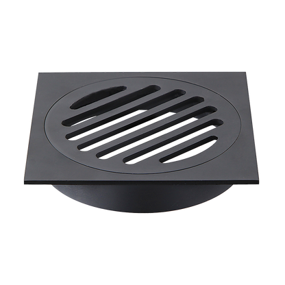 Square Black Floor Grate Drain 110 Mm Full Brass Construction