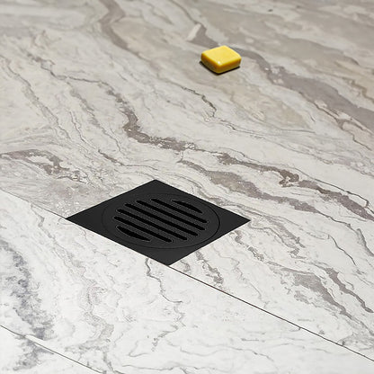 Square Black Floor Grate Drain 110 Mm Full Brass Construction
