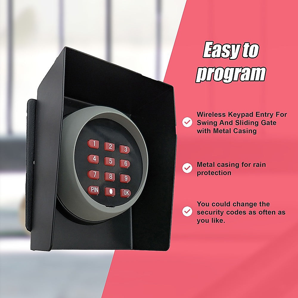 Wireless Keypad Entry For Swing And Sliding Gate With Metal Casing