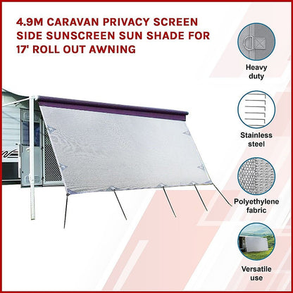 4.9M Caravan Privacy Screen Side Sunshade