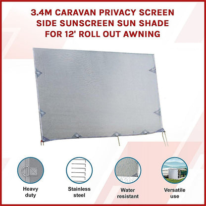 3.4M Caravan Privacy Screen Side Sunshade