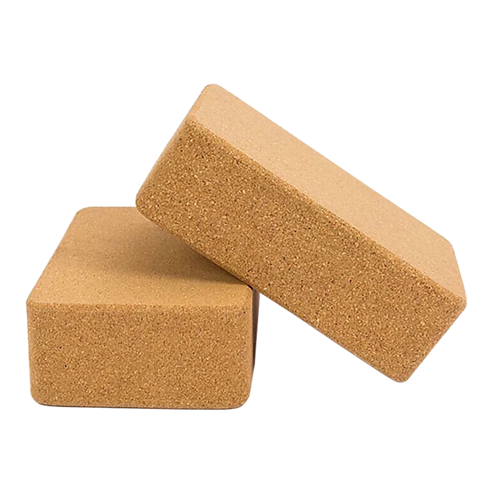 2x Cork Yoga Blocks Organic Exercise Bricks