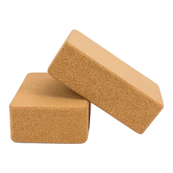2x Cork Yoga Blocks Organic Exercise Bricks