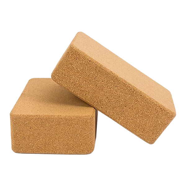  2x Cork Yoga Blocks Organic Exercise Bricks