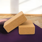 2x Cork Yoga Blocks Organic Exercise Bricks