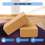 2x Cork Yoga Blocks Organic Exercise Bricks