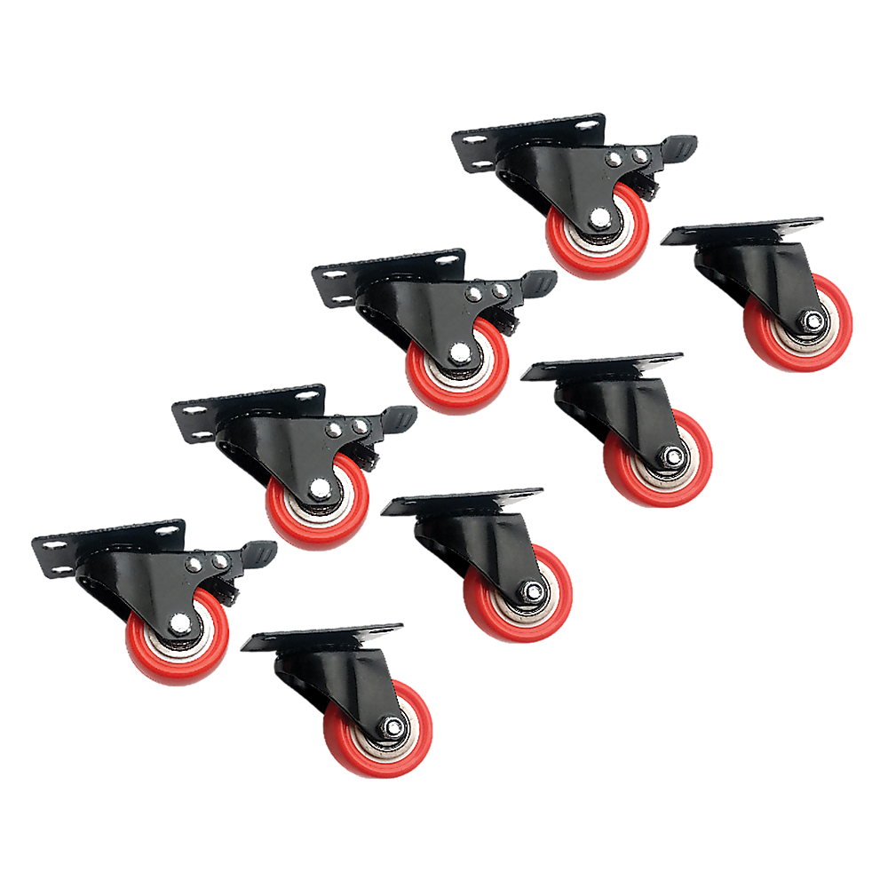 Set Of 8 Polyurethane Swivel Castor Wheels
