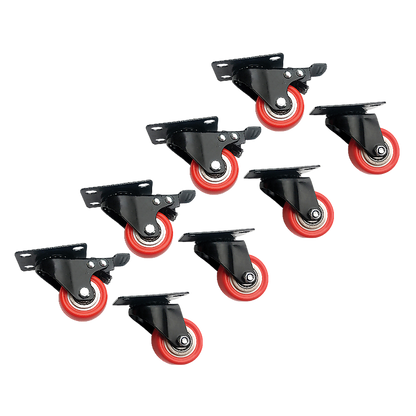 Set Of 8 Polyurethane Swivel Castor Wheels