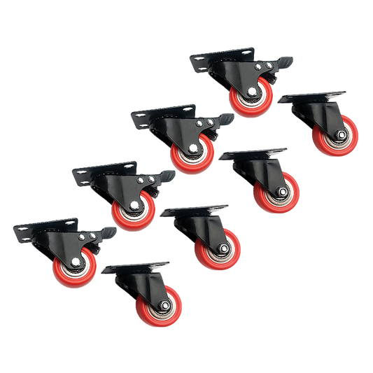 Set Of 8 Polyurethane Swivel Castor Wheels