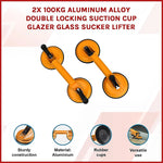 Aluminum Double Locking Suction Cup Lifter (100Kg)