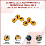 Aluminum Triple Suction Cup Glass Lifter (150Kg)