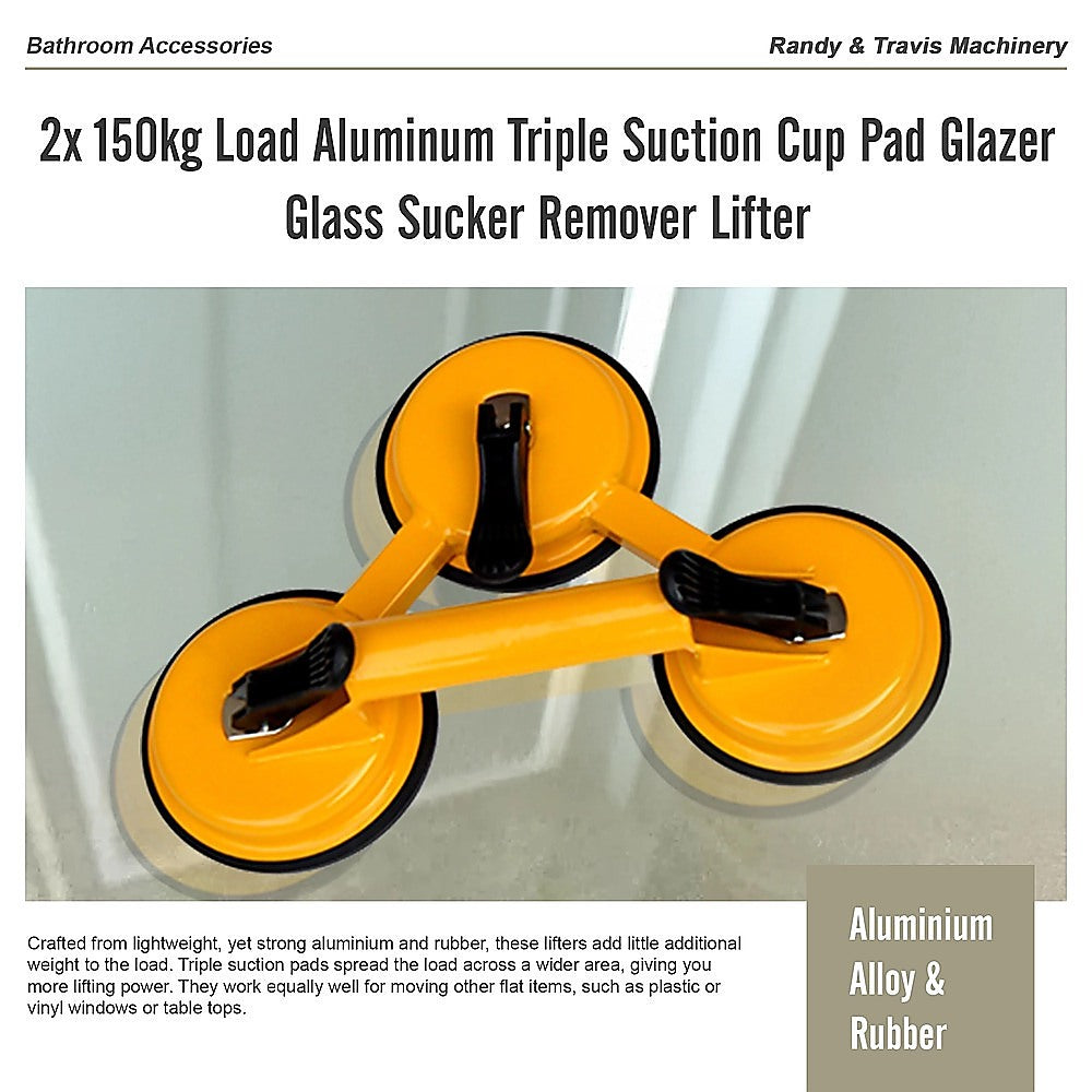 Aluminum Triple Suction Cup Glass Lifter (150Kg)