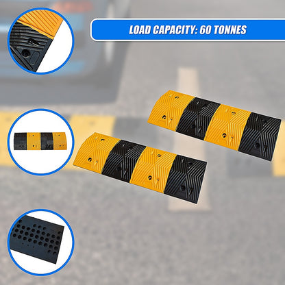 Pair Of 1M Long Rubber Speed Bumps (60T Load)