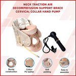 Neck Traction Air Decompression Support Brace Cervical Collar Hand Pump