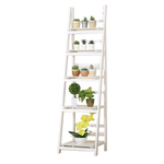 5 Tier Wooden Ladder Shelf Stand Storage Book Shelves Shelving