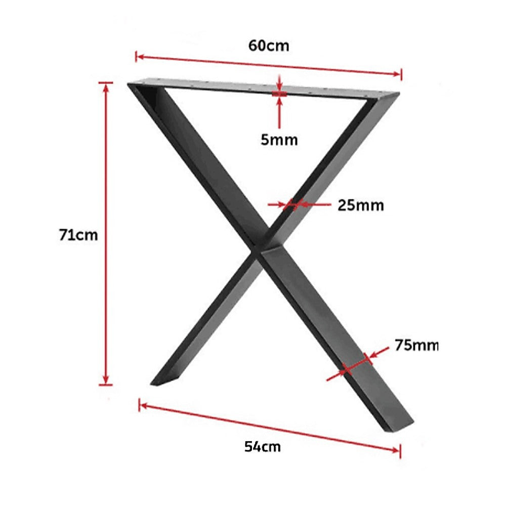 Retro Industrial X-Shaped Table Bench Legs